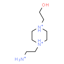 ChemSpider 2D Image | 1-(2-Ammonioethyl)-4-(2-hydroxyethyl)piperazinediium | C8H22N3O
