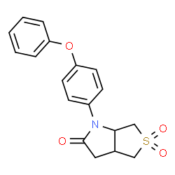 ChemSpider 2D Image | 1-(4-Phenoxyphenyl)tetrahydro-1H-thieno[3,4-b]pyrrol-2(3H)-one 5,5-dioxide | C18H17NO4S