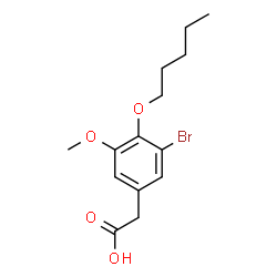 ChemSpider 2D Image | [3-Bromo-5-methoxy-4-(pentyloxy)phenyl]acetic acid | C14H19BrO4
