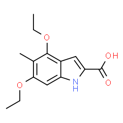 ChemSpider 2D Image | 4,6-Diethoxy-5-methyl-1H-indole-2-carboxylic acid | C14H17NO4