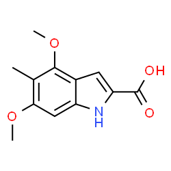ChemSpider 2D Image | 4,6-Dimethoxy-5-methyl-1H-indole-2-carboxylic acid | C12H13NO4