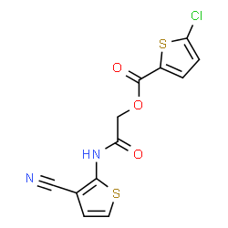 ChemSpider 2D Image | 2-[(3-Cyano-2-thienyl)amino]-2-oxoethyl 5-chloro-2-thiophenecarboxylate | C12H7ClN2O3S2