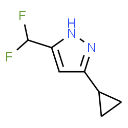 ChemSpider 2D Image | 3-Cyclopropyl-5-(difluoromethyl)-1H-pyrazole | C7H8F2N2