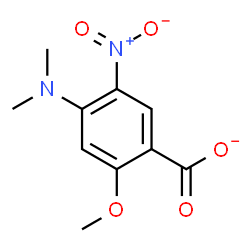 ChemSpider 2D Image | 4-(Dimethylamino)-2-methoxy-5-nitrobenzoate | C10H11N2O5