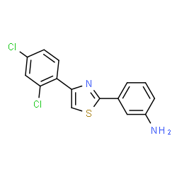 ChemSpider 2D Image | 3-[4-(2,4-Dichlorophenyl)-1,3-thiazol-2-yl]aniline | C15H10Cl2N2S