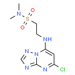 ChemSpider 2D Image | 2-[(5-Chloro[1,2,4]triazolo[1,5-a]pyrimidin-7-yl)amino]-N,N-dimethylethanesulfonamide | C9H13ClN6O2S