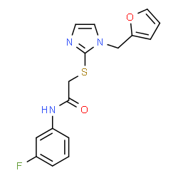 ChemSpider 2D Image | N-(3-Fluorophenyl)-2-{[1-(2-furylmethyl)-1H-imidazol-2-yl]sulfanyl}acetamide | C16H14FN3O2S