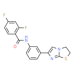 ChemSpider 2D Image | N-[3-(2,3-Dihydroimidazo[2,1-b][1,3]thiazol-6-yl)phenyl]-2,4-difluorobenzamide | C18H13F2N3OS