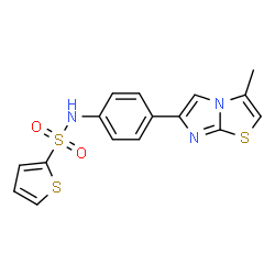 ChemSpider 2D Image | N-[4-(3-Methylimidazo[2,1-b][1,3]thiazol-6-yl)phenyl]-2-thiophenesulfonamide | C16H13N3O2S3