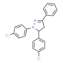 ChemSpider 2D Image | 2-Pyrazoline, 1,5-bis(4-chlorophenyl)-3-phenyl- | C21H16Cl2N2