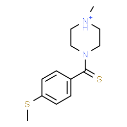 ChemSpider 2D Image | 1-Methyl-4-{[4-(methylsulfanyl)phenyl]carbonothioyl}piperazin-1-ium | C13H19N2S2