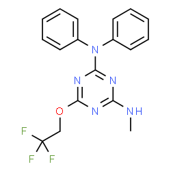 ChemSpider 2D Image | N'-Methyl-N,N-diphenyl-6-(2,2,2-trifluoroethoxy)-1,3,5-triazine-2,4-diamine | C18H16F3N5O