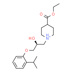 ChemSpider 2D Image | 4-(Ethoxycarbonyl)-1-[(2S)-2-hydroxy-3-(2-isopropylphenoxy)propyl]piperidinium | C20H32NO4