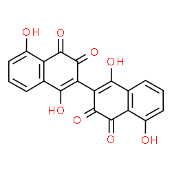 ChemSpider 2D Image | 1,1',5,5'-Tetrahydroxy-2,2'-binaphthalene-3,3',4,4'-tetrone | C20H10O8