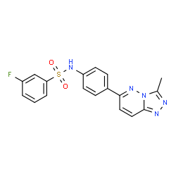 ChemSpider 2D Image | 3-Fluoro-N-[4-(3-methyl[1,2,4]triazolo[4,3-b]pyridazin-6-yl)phenyl]benzenesulfonamide | C18H14FN5O2S