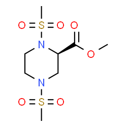 ChemSpider 2D Image | Methyl (2R)-1,4-bis(methylsulfonyl)-2-piperazinecarboxylate | C8H16N2O6S2