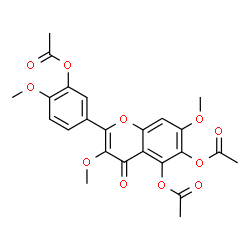 ChemSpider 2D Image | Flavone, 3',5,6-trihydroxy-3,4',7-trimethoxy-, triacetate | C24H22O11