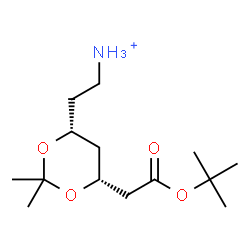 ChemSpider 2D Image | 2-[(4R,6R)-2,2-Dimethyl-6-{2-[(2-methyl-2-propanyl)oxy]-2-oxoethyl}-1,3-dioxan-4-yl]ethanaminium | C14H28NO4