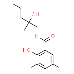 ChemSpider 2D Image | 2-Hydroxy-N-(2-hydroxy-2-methylpentyl)-3,5-diiodobenzamide | C13H17I2NO3