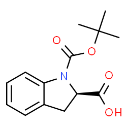 ChemSpider 2D Image | (2R)-1-{[(2-Methyl-2-propanyl)oxy]carbonyl}-2-indolinecarboxylic acid | C14H17NO4