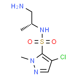 ChemSpider 2D Image | N-[(2R)-1-Amino-2-propanyl]-4-chloro-1-methyl-1H-pyrazole-5-sulfonamide | C7H13ClN4O2S