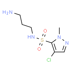 ChemSpider 2D Image | N-(3-Aminopropyl)-4-chloro-1-methyl-1H-pyrazole-5-sulfonamide | C7H13ClN4O2S