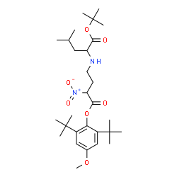 ChemSpider 2D Image | tert-Butyl 2-([4-(2,6-ditert-butyl-4-methoxyphenoxy)-3-nitro-4-oxobutyl]amino)-4-methylpentanoate | C29H48N2O7