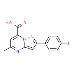 ChemSpider 2D Image | 2-(4-Fluorophenyl)-5-methylpyrazolo[1,5-a]pyrimidine-7-carboxylic acid | C14H10FN3O2