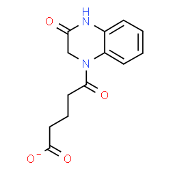 ChemSpider 2D Image | 5-Oxo-5-(3-oxo-3,4-dihydro-1(2H)-quinoxalinyl)pentanoate | C13H13N2O4