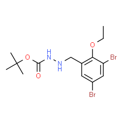 ChemSpider 2D Image | 2-Methyl-2-propanyl 2-(3,5-dibromo-2-ethoxybenzyl)hydrazinecarboxylate | C14H20Br2N2O3