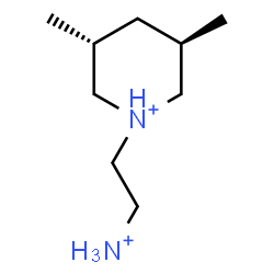 ChemSpider 2D Image | (3R,5R)-1-(2-Ammonioethyl)-3,5-dimethylpiperidinium | C9H22N2