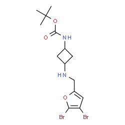 ChemSpider 2D Image | 2-Methyl-2-propanyl (3-{[(4,5-dibromo-2-furyl)methyl]amino}cyclobutyl)carbamate | C14H20Br2N2O3