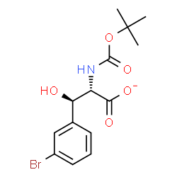 ChemSpider 2D Image | (2S,3R)-3-(3-Bromophenyl)-3-hydroxy-2-({[(2-methyl-2-propanyl)oxy]carbonyl}amino)propanoate | C14H17BrNO5