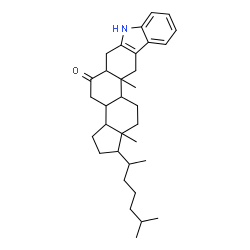 ChemSpider 2D Image | 1-(1,5-Dimethylhexyl)-12a,14a-dimethyl-2,3,3a,3b,4,5a,6,7,12,12a,12b,13,14,14a-tetradecahydrocyclopenta[5,6]naphtho[2,1-b]carbazol-5(1H)-one | C33H47NO