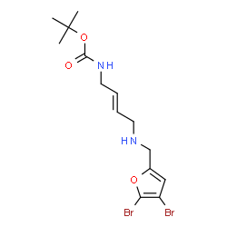 ChemSpider 2D Image | 2-Methyl-2-propanyl [(2E)-4-{[(4,5-dibromo-2-furyl)methyl]amino}-2-buten-1-yl]carbamate | C14H20Br2N2O3