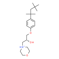 ChemSpider 2D Image | 4-{(2R)-2-Hydroxy-3-[4-(2,4,4-trimethyl-2-pentanyl)phenoxy]propyl}morpholin-4-ium | C21H36NO3