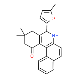 ChemSpider 2D Image | (5R)-3,3-Dimethyl-5-(5-methyl-2-furyl)-3,4,5,6-tetrahydrobenzo[a]phenanthridin-1(2H)-one | C24H23NO2