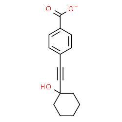 ChemSpider 2D Image | 4-[(1-Hydroxycyclohexyl)ethynyl]benzoate | C15H15O3