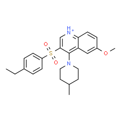 ChemSpider 2D Image | 3-[(4-Ethylphenyl)sulfonyl]-6-methoxy-4-(4-methyl-1-piperidinyl)quinolinium | C24H29N2O3S