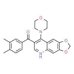 ChemSpider 2D Image | 7-(3,4-Dimethylbenzoyl)-8-(4-morpholinyl)[1,3]dioxolo[4,5-g]quinolin-5-ium | C23H23N2O4