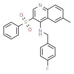 ChemSpider 2D Image | N-(4-Fluorobenzyl)-6-methyl-3-(phenylsulfonyl)-4-quinolinamine | C23H19FN2O2S