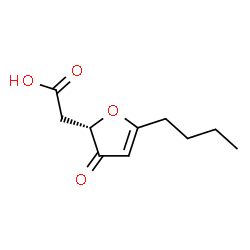 ChemSpider 2D Image | [(2S)-5-Butyl-3-oxo-2,3-dihydro-2-furanyl]acetic acid | C10H14O4