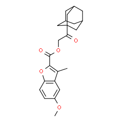 ChemSpider 2D Image | 2-(Adamantan-1-yl)-2-oxoethyl 5-methoxy-3-methyl-1-benzofuran-2-carboxylate | C23H26O5