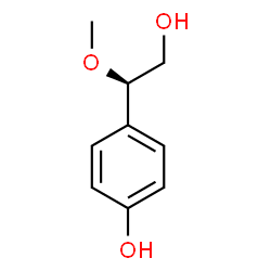 ChemSpider 2D Image | 4-[(1R)-2-Hydroxy-1-methoxyethyl]phenol | C9H12O3