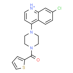 ChemSpider 2D Image | 7-Chloro-4-[4-(2-thienylcarbonyl)-1-piperazinyl]quinolinium | C18H17ClN3OS