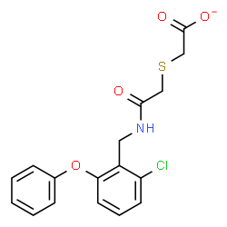 ChemSpider 2D Image | ({2-[(2-Chloro-6-phenoxybenzyl)amino]-2-oxoethyl}sulfanyl)acetate | C17H15ClNO4S