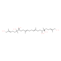 ChemSpider 2D Image | (2E,6R,7S,10E,14E,18R,19S,22E)-2,6,10,15,19,23-Hexamethyl-2,10,14,22-tetracosatetraene-1,6,7,18,19,24-hexol | C30H54O6