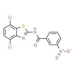 ChemSpider 2D Image | N-(4,7-Dichloro-1,3-benzothiazol-2-yl)-3-nitrobenzamide | C14H7Cl2N3O3S