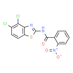 ChemSpider 2D Image | N-(4,5-Dichloro-1,3-benzothiazol-2-yl)-2-nitrobenzamide | C14H7Cl2N3O3S