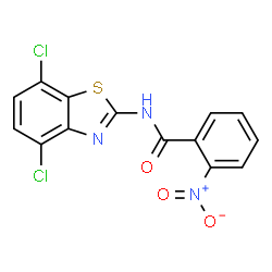 ChemSpider 2D Image | N-(4,7-Dichloro-1,3-benzothiazol-2-yl)-2-nitrobenzamide | C14H7Cl2N3O3S